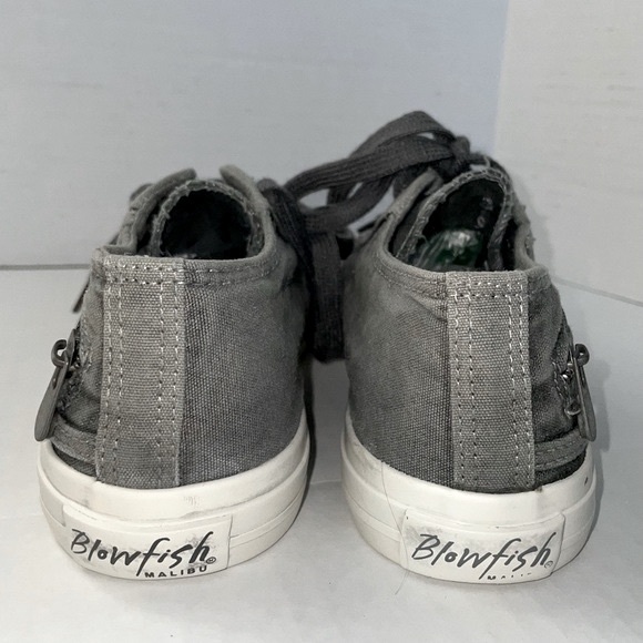 EUC Rare Blowfish Malibu washed canvas dark gray sneakers, side zipper - Picture 8 of 8